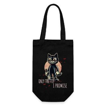 Funny Cat Saying only The Tip Psycho Cat - Gift Bag for Bottles - black - Front