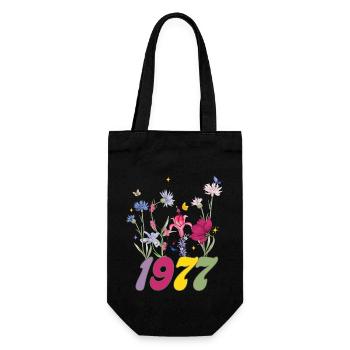Année de naissance 1977 fleurs sauvages - Sac à bouteille - noir - Devant