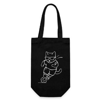 Cat Footballer with Sunglasses - Cat Wearing - Gift Bag for Bottles - black - Front