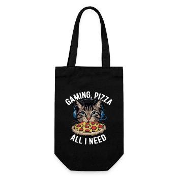Drôles de chats Jeux Pizza Gamer Gamer Jeux - Sac à bouteille - noir - Devant