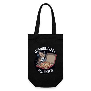 Drôles de chats Jeux Pizza Gamer Gamer Jeux - Sac à bouteille - noir - Devant