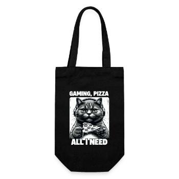 Drôles de chats Jeux Pizza Gamer Gamer Jeux - Sac à bouteille - noir - Devant