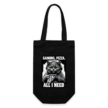 Drôles de chats Jeux Pizza Gamer Gamer Jeux - Sac à bouteille - noir - Devant