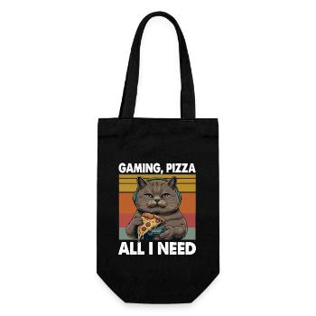 Drôles de chats Jeux Pizza Gamer Gamer Jeux - Sac à bouteille - noir - Devant