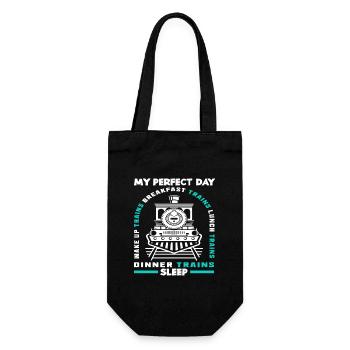 My perfect day with trains Breakfast Lunch - Gift Bag for Bottles - black - Front