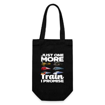Only one more train promised - Gift Bag for Bottles - black - Front