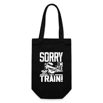Sorry I'm Late I Saw A Train! - Gift Bag for Bottles - black - Front