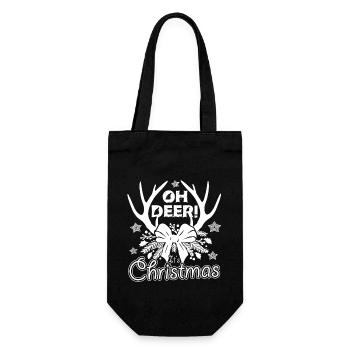 Christmas Oh Deer It's Christmas - Gift Bag for Bottles - black - Front