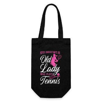 Drôle de joueur de tennis raquette grand-mère - Sac à bouteille - noir - Devant