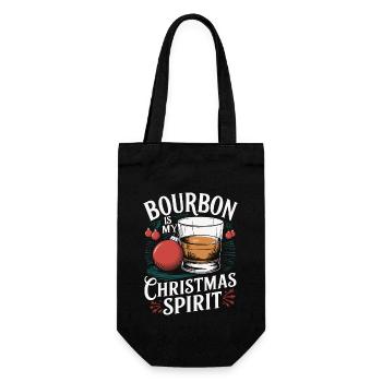 Bourbon Christmas Spirit Vintage Stil - Geschenkbeutel für Flaschen - Schwarz - Vorne