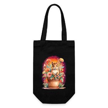 Kids Child Squirrel Flowers Fairy Tale Baby - Gift Bag for Bottles - black - Front