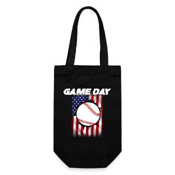 Baseball Sport Baseballspieler Pitcher Catcher USA - Geschenkbeutel für Flaschen - Schwarz - Vorne