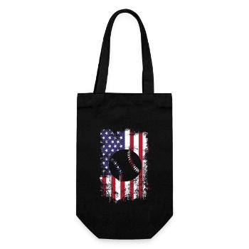 Baseball Sport Baseballspieler Pitcher Catcher USA - Geschenkbeutel für Flaschen - Schwarz - Vorne