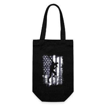 Baseball Sport Baseballspieler Pitcher Catcher USA - Geschenkbeutel für Flaschen - Schwarz - Vorne
