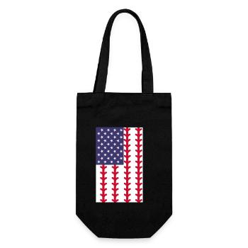 Baseball Sport Baseballspieler Pitcher Catcher USA - Geschenkbeutel für Flaschen - Schwarz - Vorne