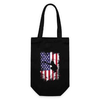 Baseball Sport Baseballspieler Pitcher Catcher USA - Geschenkbeutel für Flaschen - Schwarz - Vorne