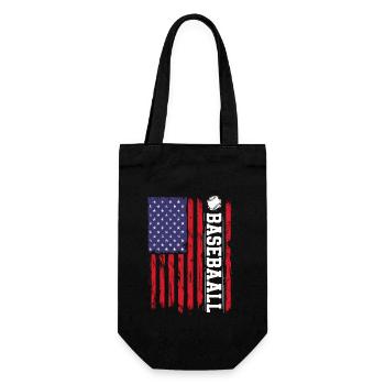 Baseball Sport Baseballspieler Pitcher Catcher USA - Geschenkbeutel für Flaschen - Schwarz - Vorne