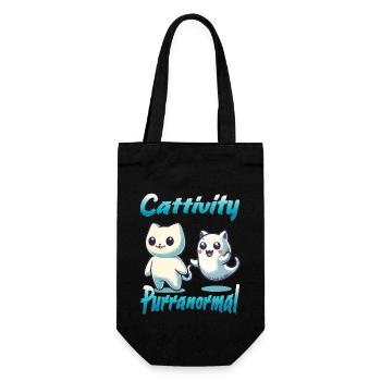 Funny Halloween Outfit with Cute Ghosts Cats - Gift Bag for Bottles - black - Front