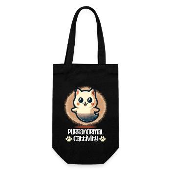 Funny Halloween Outfit with Cute Ghosts Cats - Gift Bag for Bottles - black - Front
