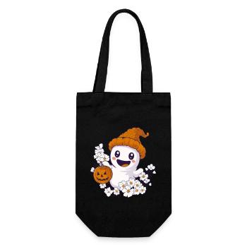 Halloween Geist Geschenk Frauen Männer Kinder Deko - Geschenkbeutel für Flaschen - Schwarz - Vorne