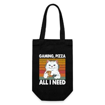 Drôles de chats Jeux Pizza Gamer Gamer Jeux - Sac à bouteille - noir - Devant