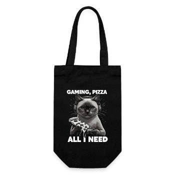 Drôles de chats Jeux Pizza Gamer Gamer Jeux - Sac à bouteille - noir - Devant