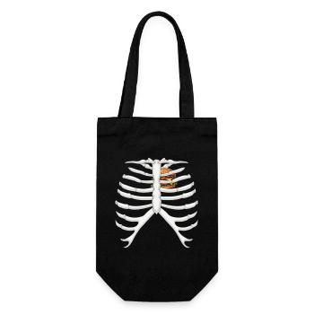 Funny Skeleton Burger Love Costume Halloween - Gift Bag for Bottles - black - Front