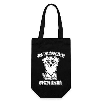 Australian Shepherd Mama Lustiges Aussie Geschenk - Geschenkbeutel für Flaschen - Schwarz - Vorne