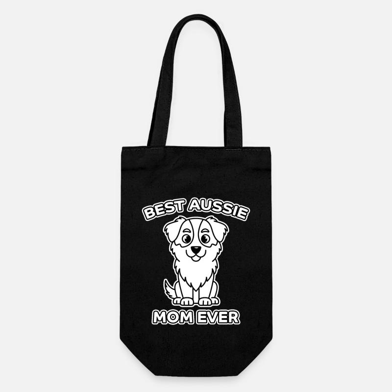 Australian Shepherd Mama Lustiges Aussie Geschenk - Geschenkbeutel für Flaschen - Schwarz