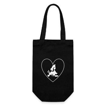 Europe Map Heart EU Euro Brussels Travel Holiday - Gift Bag for Bottles - black - Front