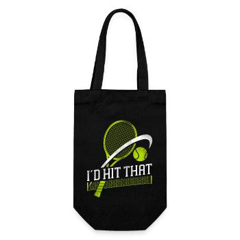 Funny Tennis Player Racket I'd Hit - Gift Bag for Bottles - black - Front