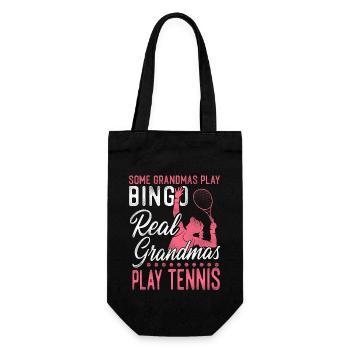 Funny Tennis Player Racket Grandma - Gift Bag for Bottles - black - Front
