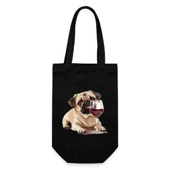 Pug - Gift Bag for Bottles - black - Front