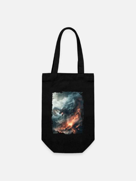 Drachen - Geschenkbeutel für Flaschen - Schwarz