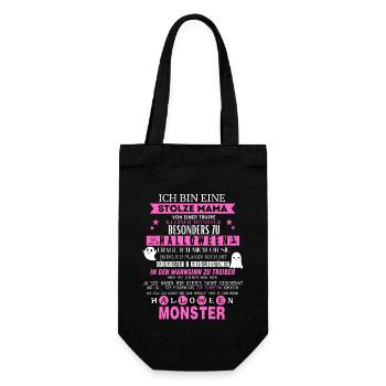 Stolze Mama Kleiner Monster Halloween Spaßkostüm - Geschenkbeutel für Flaschen - Schwarz - Vorne