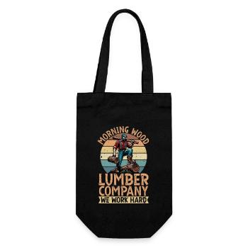 Logging Morning Wood Lumber Cabinet Maker Logger - Gift Bag for Bottles - black - Front
