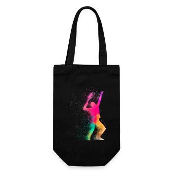Drôle de joueur de tennis raquette arc-en-ciel - Sac à bouteille - noir - Devant