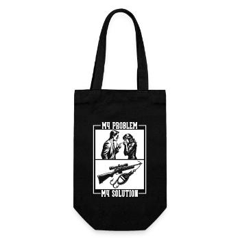 Fishing & Hunting My Problem My Pictogram Mom Dad - Gift Bag for Bottles - black - Front
