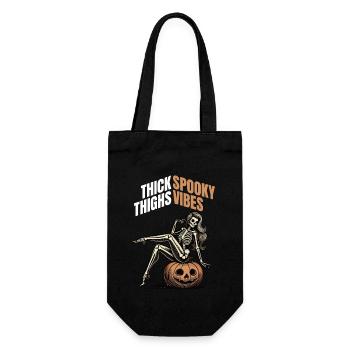 Thick Thighs And Spooky Vibes Halloween Girls - Gift Bag for Bottles - black - Front