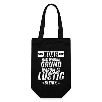 Noah Der Wahre Grund Lustig Familie Humor Geschenk - Geschenkbeutel für Flaschen - Schwarz - Vorne