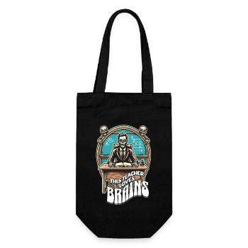 Lustiger Zombie Lehrer Spruch Retro Vintage Design - Geschenkbeutel für Flaschen - Schwarz - Vorne