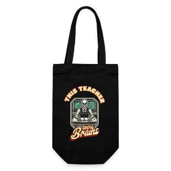 Lustiger Zombie Lehrer Retro Vintage Halloween - Geschenkbeutel für Flaschen - Schwarz - Vorne