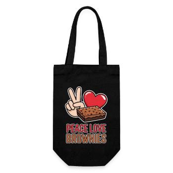 Brownies Spruch Gebäck Lustiges Brownie Geschenk - Geschenkbeutel für Flaschen - Schwarz - Vorne