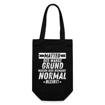 Matteo Der Grund Cooles Fun Shirt Männer Casual - Geschenkbeutel für Flaschen - Schwarz - Vorne