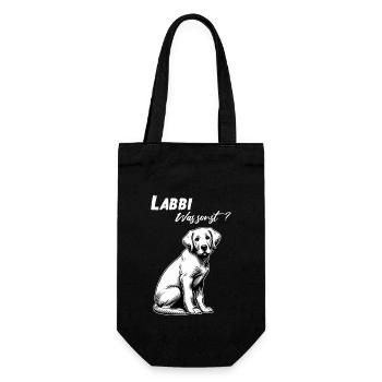 Dog Labrador Retriever Labbi What else for a walk - Gift Bag for Bottles - black - Front