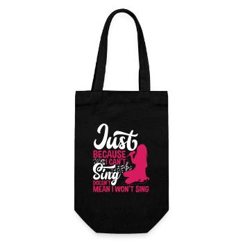 Nur Weil Ich Nicht Singen Kann Heißt Nicht Karaoke - Geschenkbeutel für Flaschen - Schwarz - Vorne