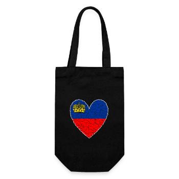 Drapeau du Liechtenstein Coeur Vaduz - Sac à bouteille - noir - Devant