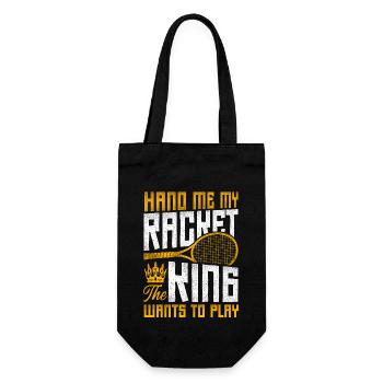 Funny Tennis Player Racket King - Gift Bag for Bottles - black - Front