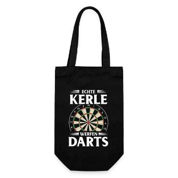 Dart Geschenk Dartboard Dartspieler Bullseye - Geschenkbeutel für Flaschen - Schwarz - Vorne