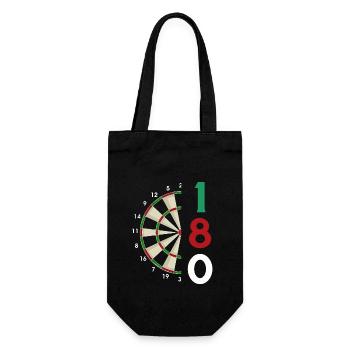 Dart Geschenk Dartboard Dartspieler Bullseye - Geschenkbeutel für Flaschen - Schwarz - Vorne